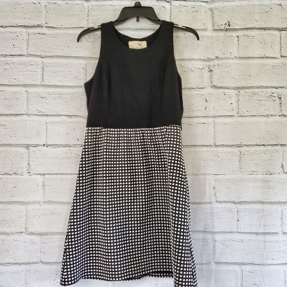 Tabitha black white checkered dress